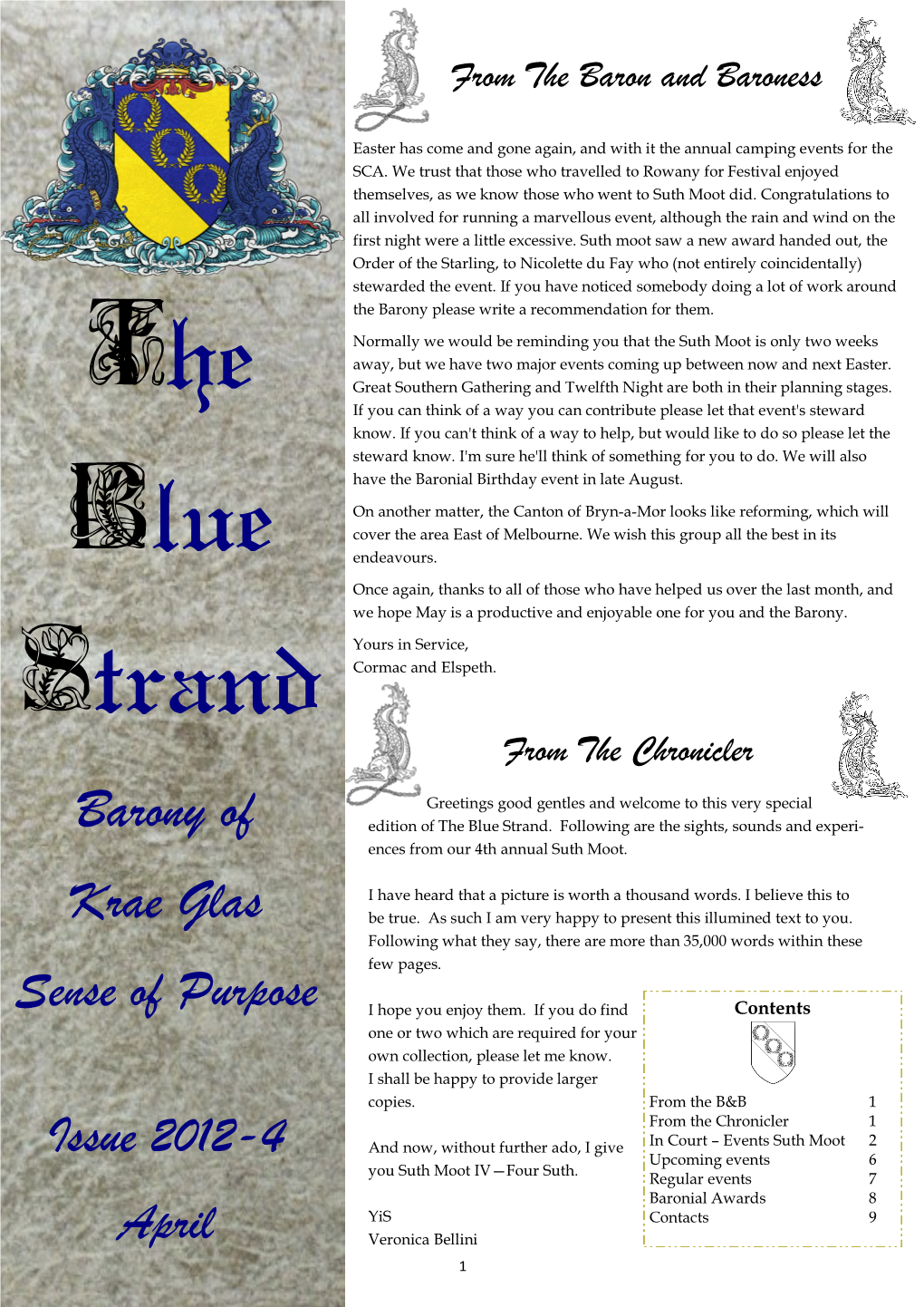 Issue 2012-4 April Barony of Krae