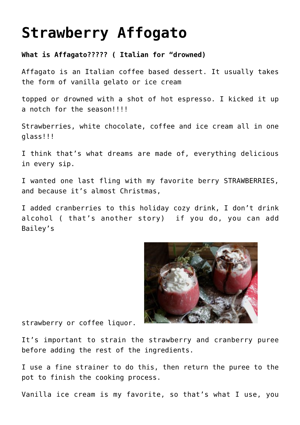 Strawberry Affogato