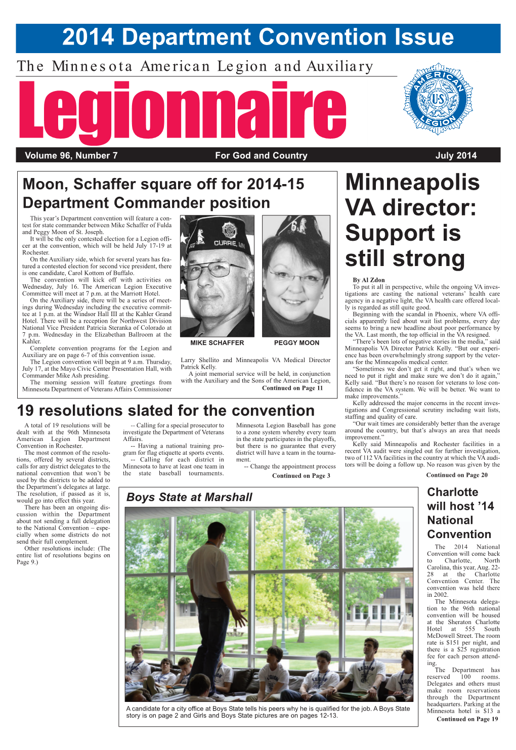 2014 Department Convention Issue the Minnesota American Legion and Auxiliary