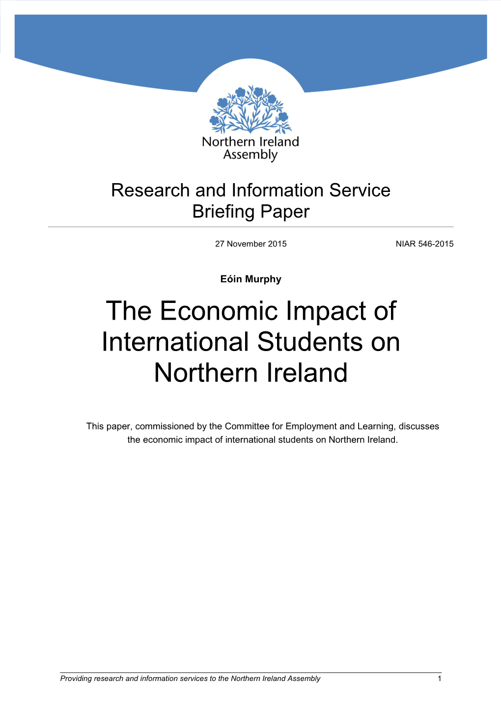 The Economic Impact of International Students on Northern Ireland