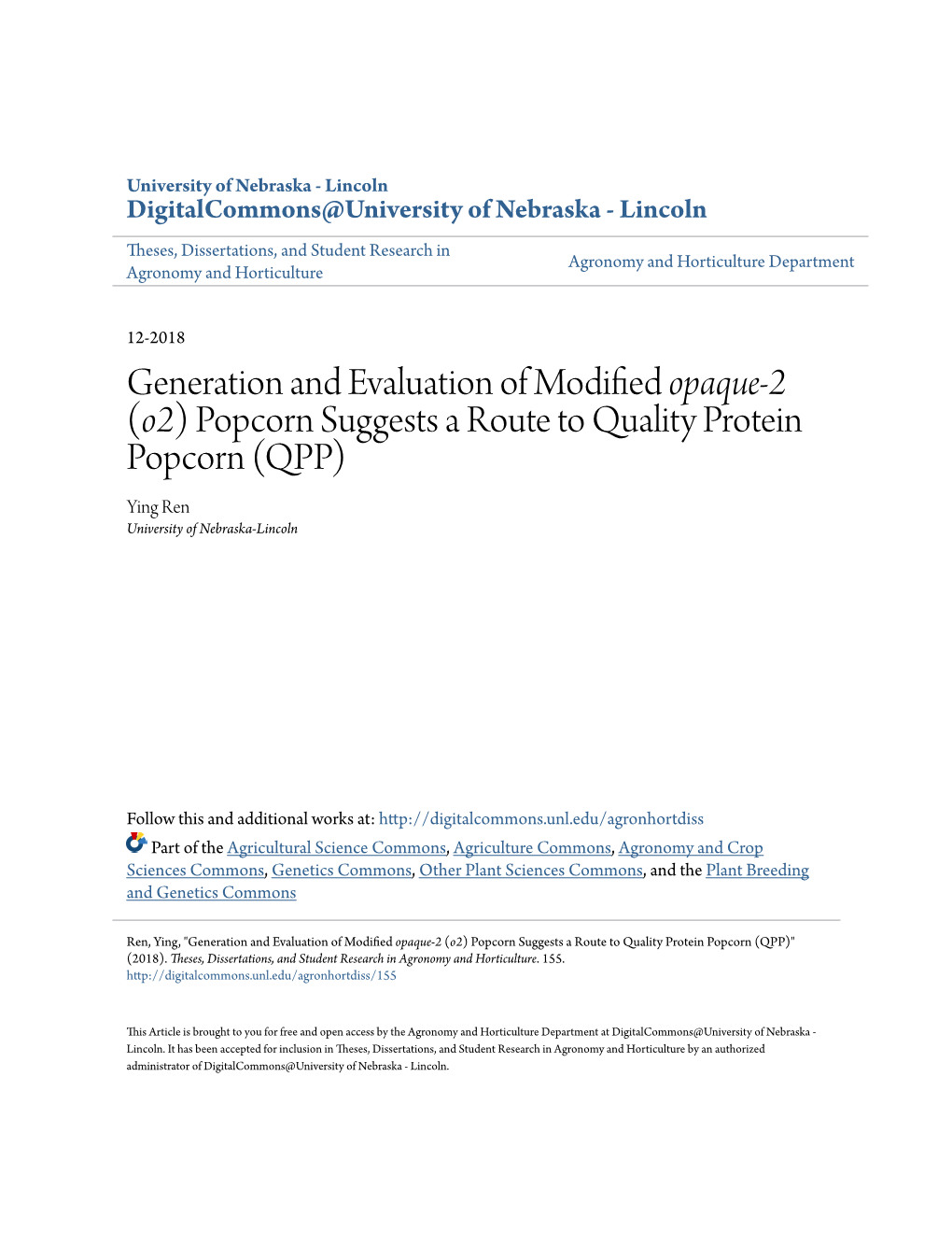 Generation and Evaluation of Modified &lt;I&gt;Opaque-2&lt;/I&gt;