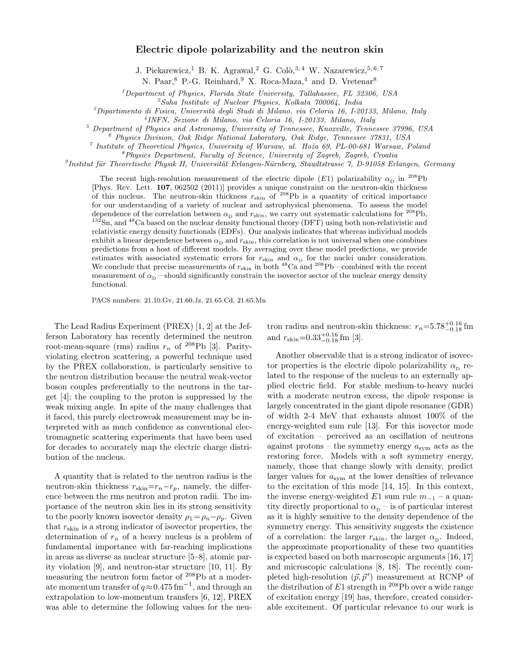 Electric Dipole Polarizability and the Neutron Skin