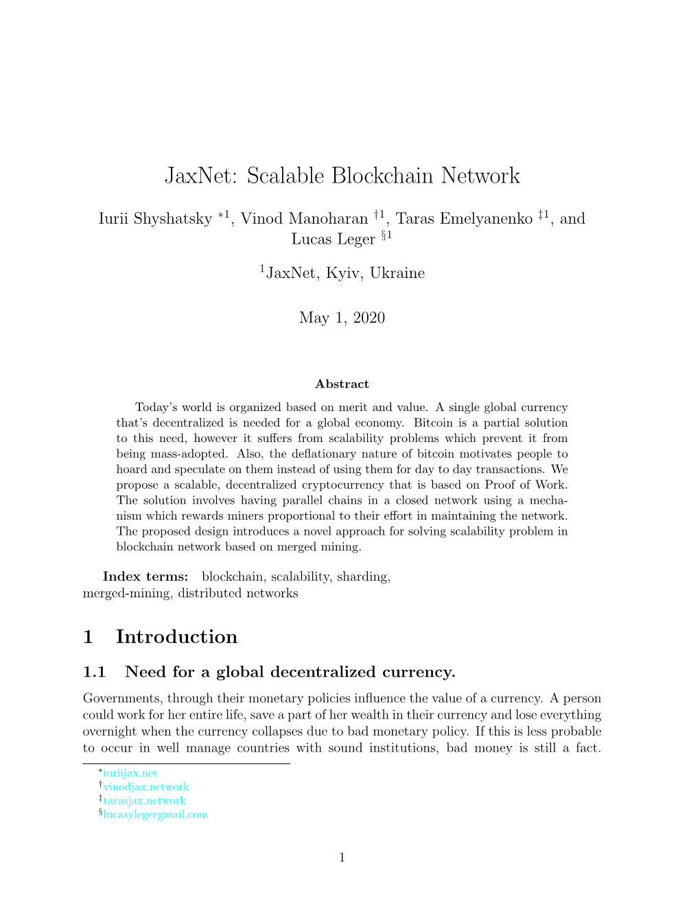 Scalable Blockchain Network