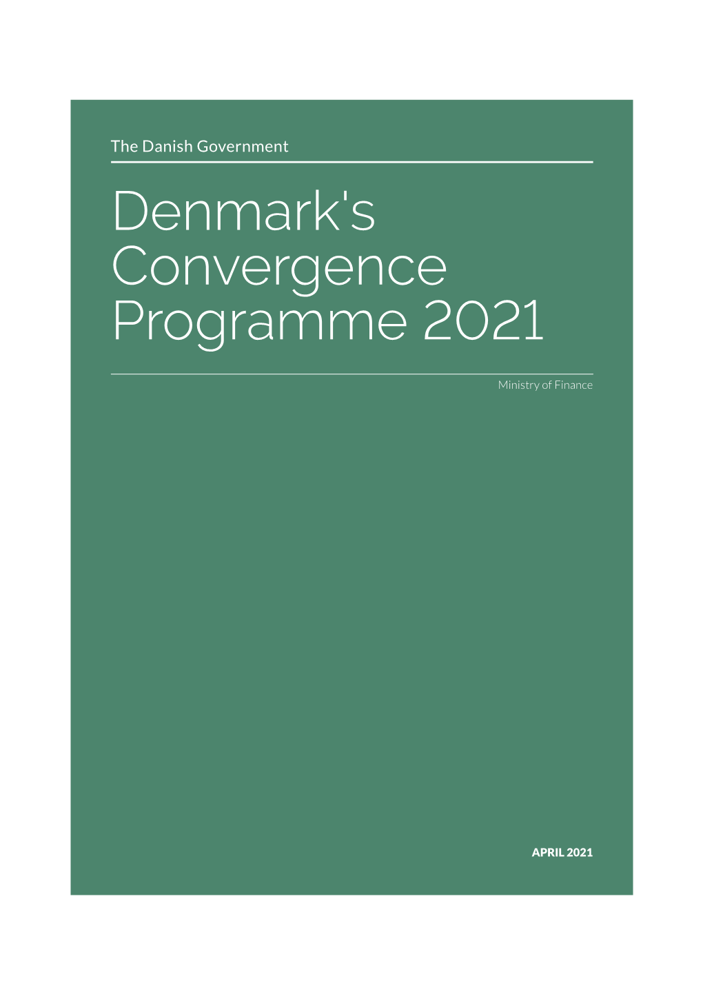 Denmarks Convergence Programme 2021