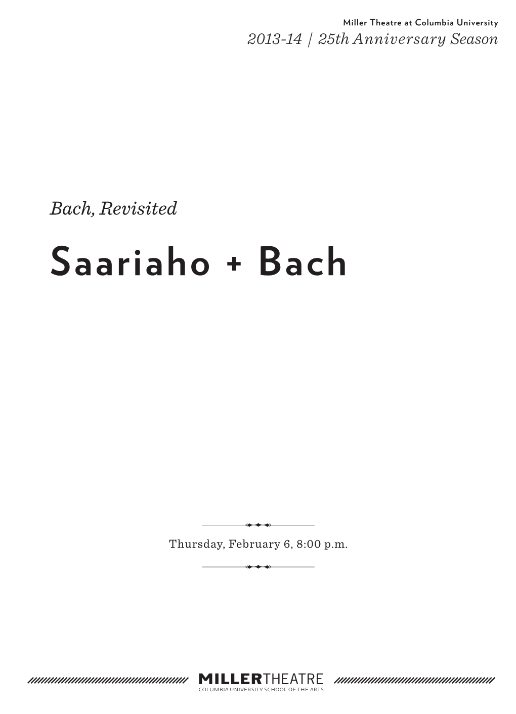 Saariaho + Bach