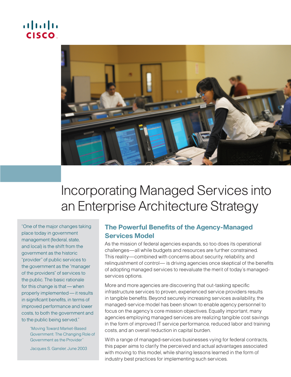 Incorporating Managed Services Into an Enterprise Architecture Strategy