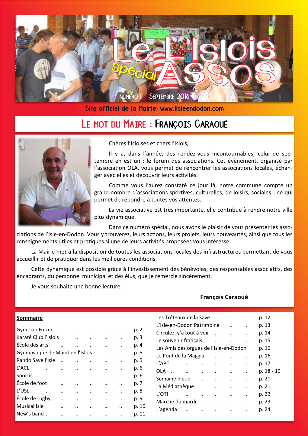 Le Mot Du Maire : François Caraoué
