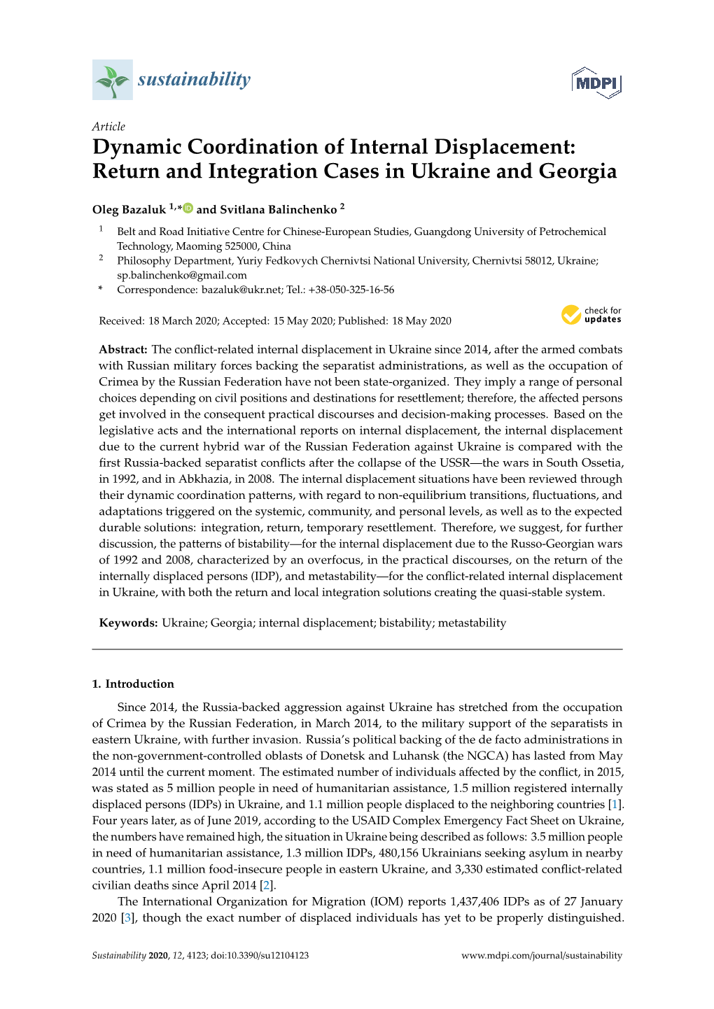 Return and Integration Cases in Ukraine and Georgia