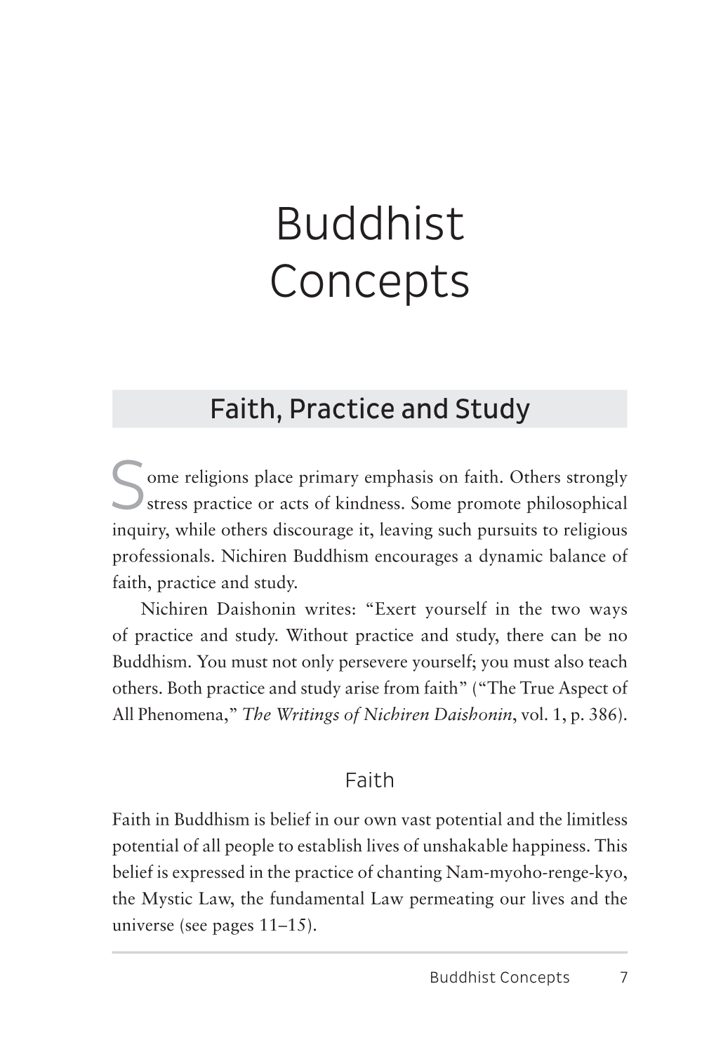 Buddhist Concepts: Faith, Practice and Study