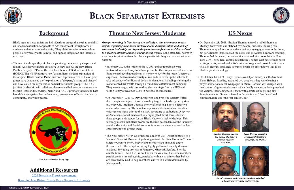 Black Separatist Extremists