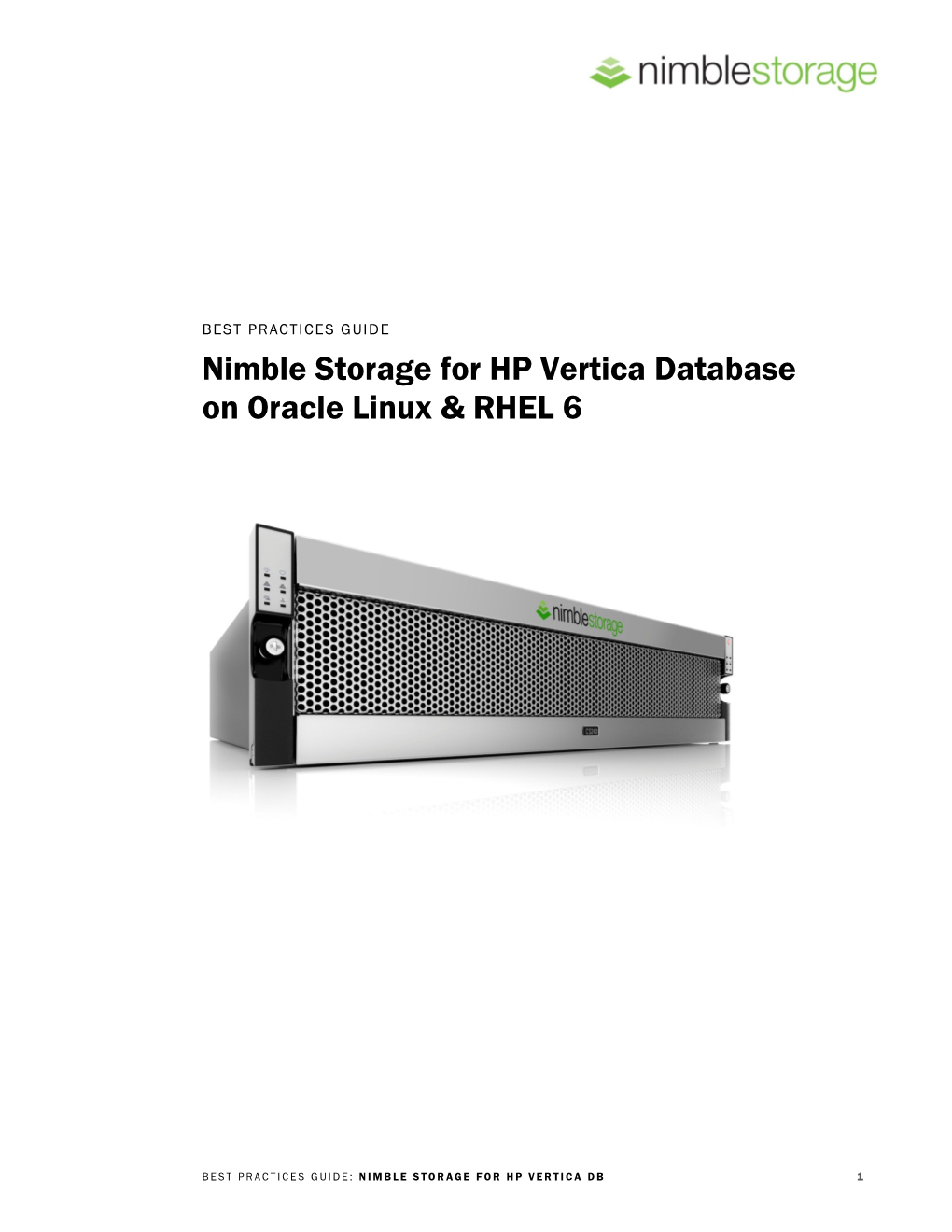 Nimble Storage for HP Vertica Database on Oracle Linux & RHEL 6