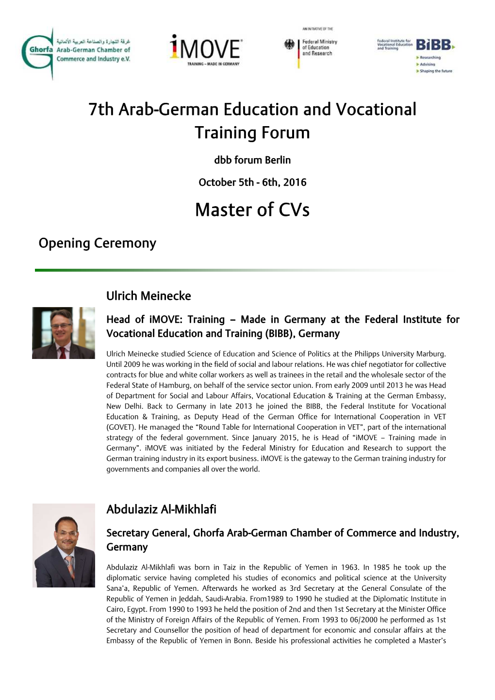 Master CV- Education Forum 2016