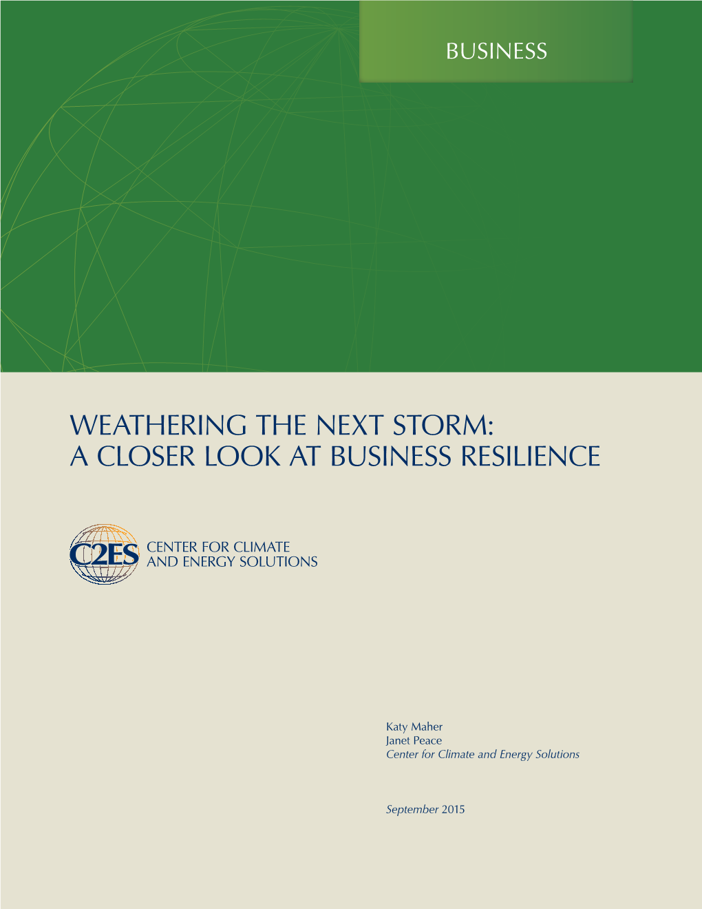 Weathering the Next Storm: a Closer Look at Business Resilience Weathering a Closer Storm: Next the Look at Business Resilience