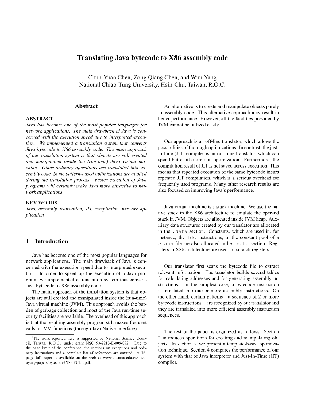 Translating Java Bytecode to X86 Assembly Code