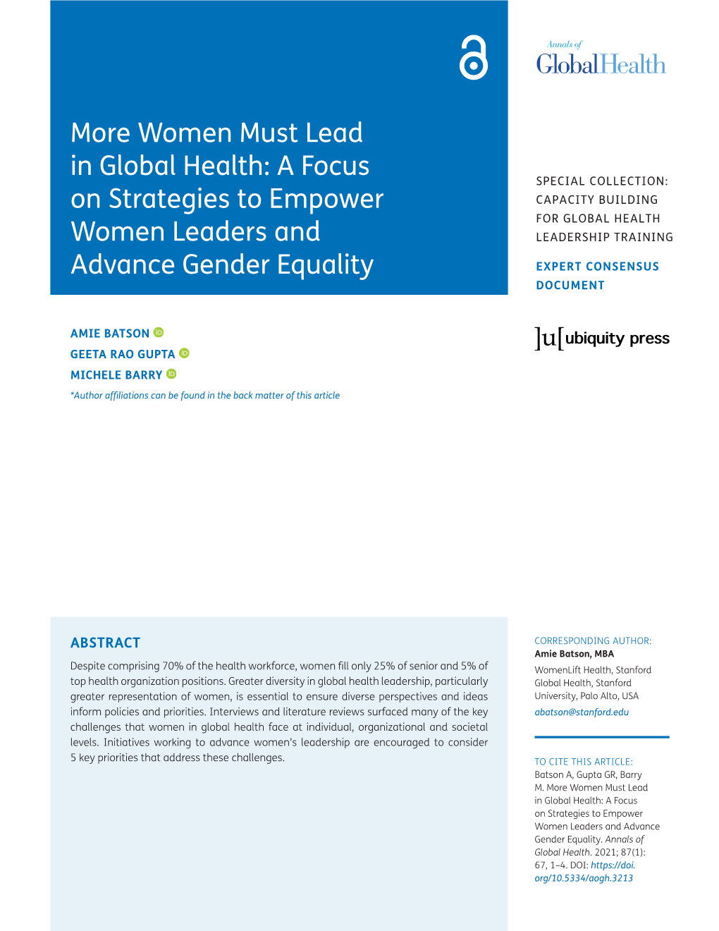 A Focus on Strategies to Empower Women Leaders and Advance Gender Equality