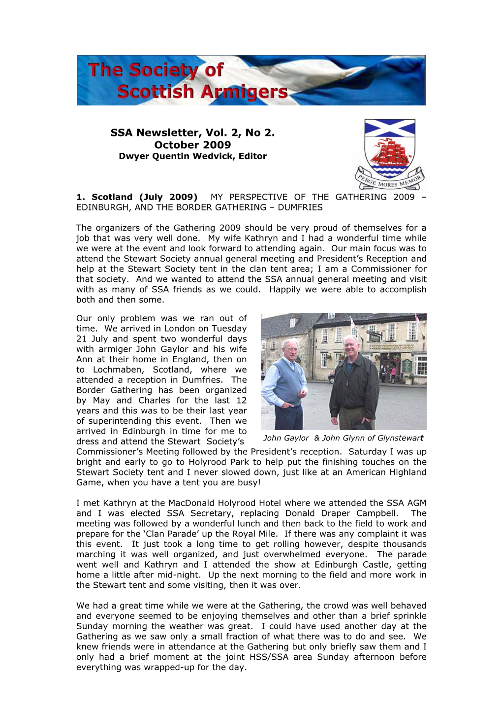SSA Newsletter Vol. 2