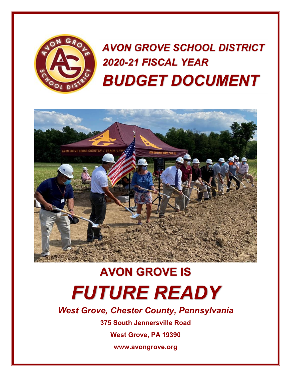 Avon Grove School District 2020-21 Meritorius Budget Award Document