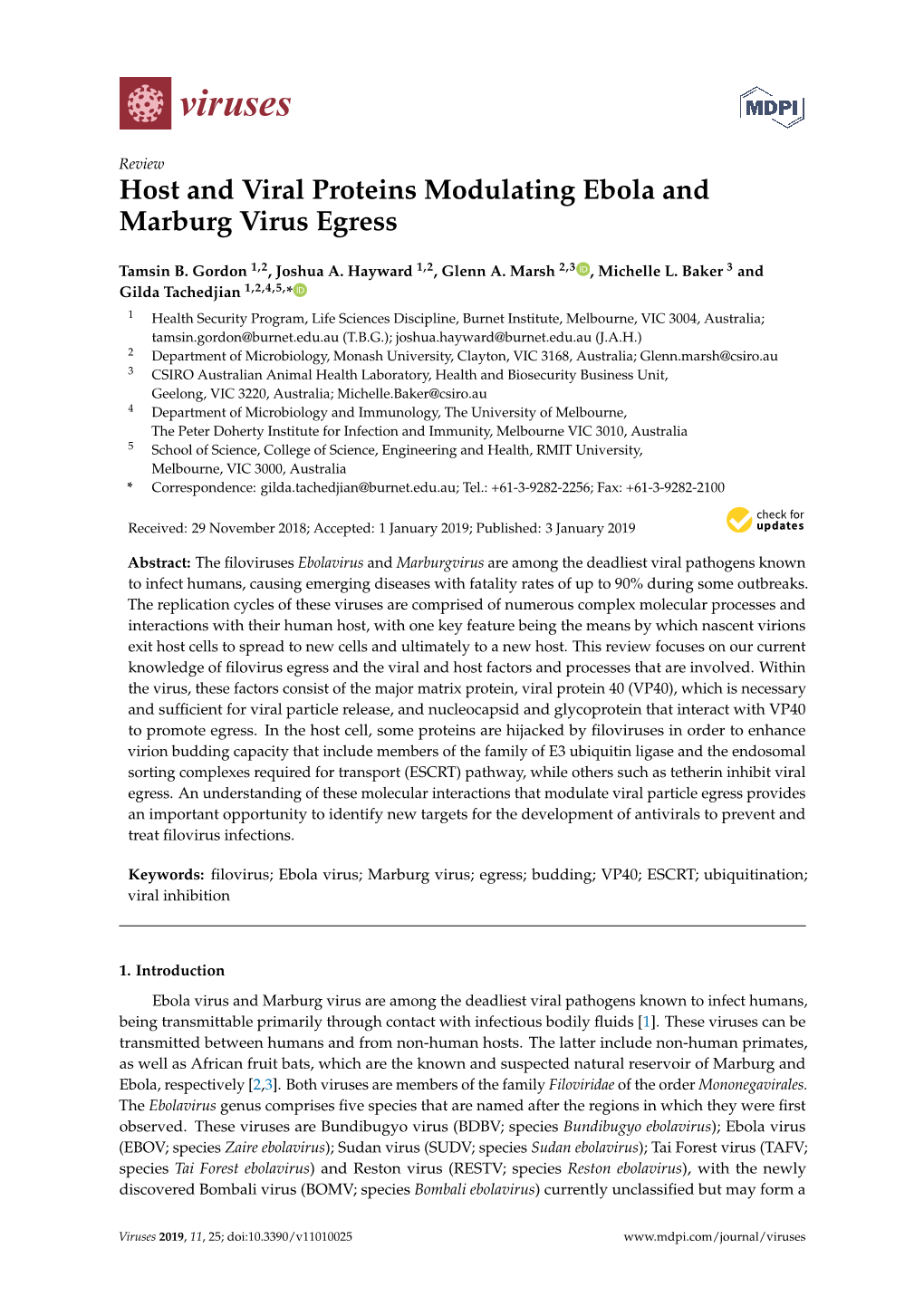 Host and Viral Proteins Modulating Ebola and Marburg Virus Egress