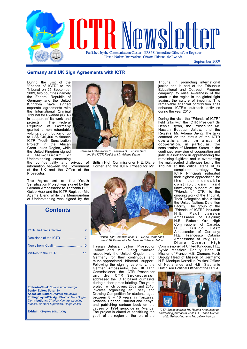 ICTR Newsletter September 2009