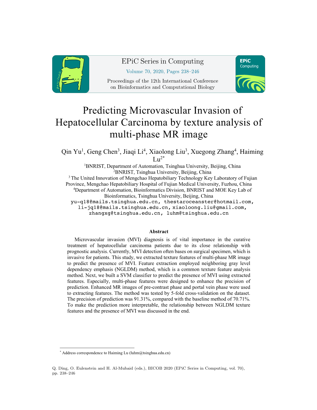 Predicting Microvascular Invasion of Hepatocellular Carcinoma by Texture Analysis of Multi-Phase MR Image