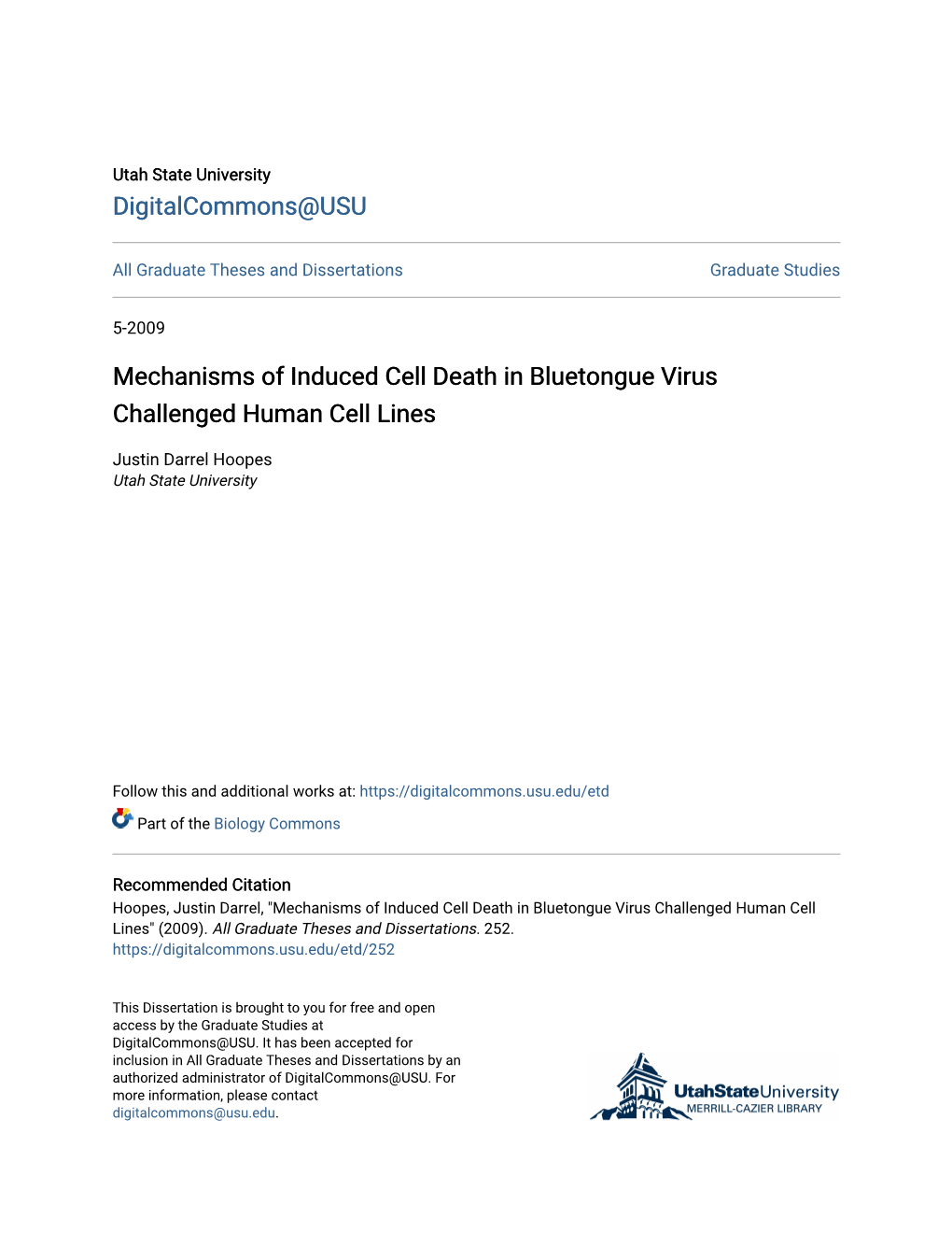 Mechanisms of Induced Cell Death in Bluetongue Virus Challenged Human Cell Lines