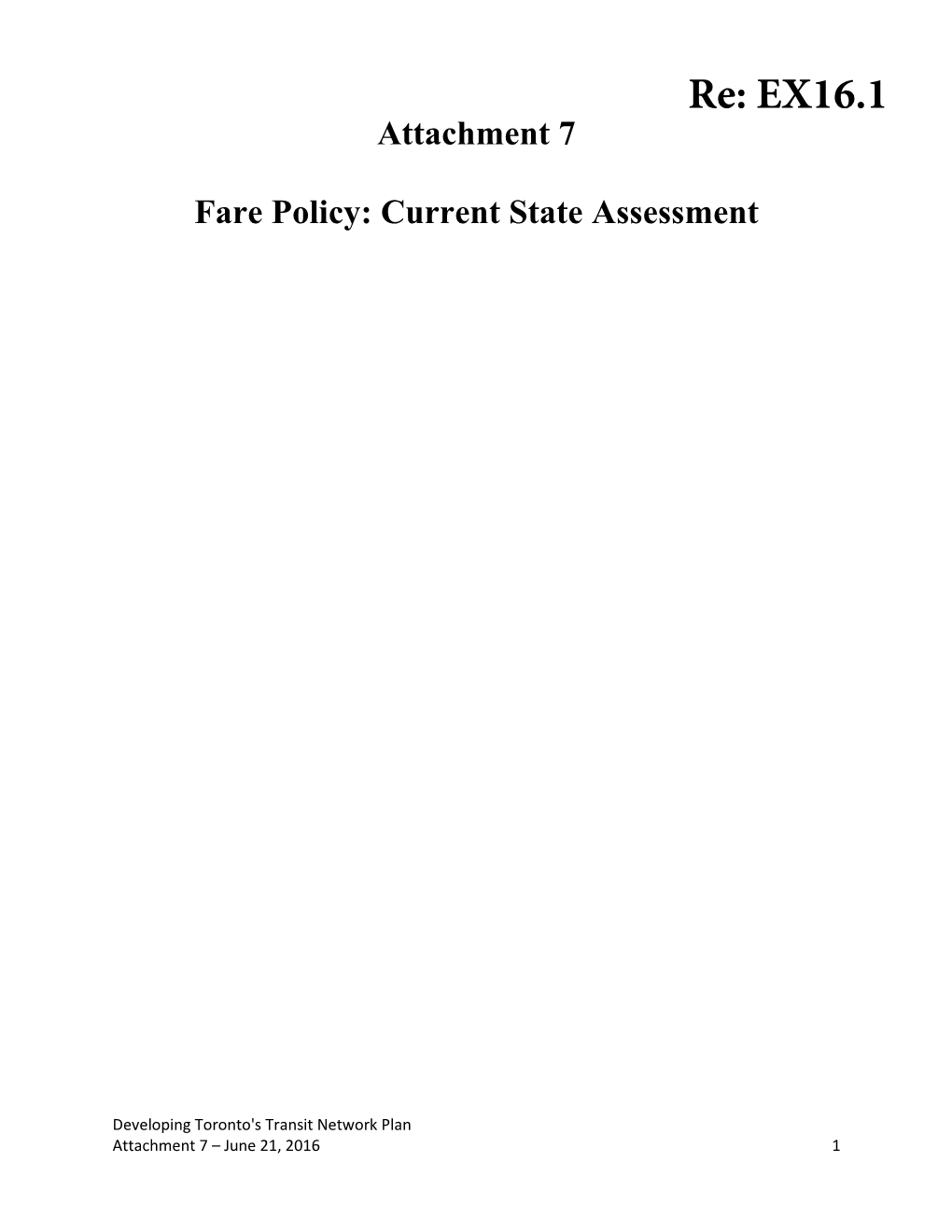 Fare Policy: Current State Assessment