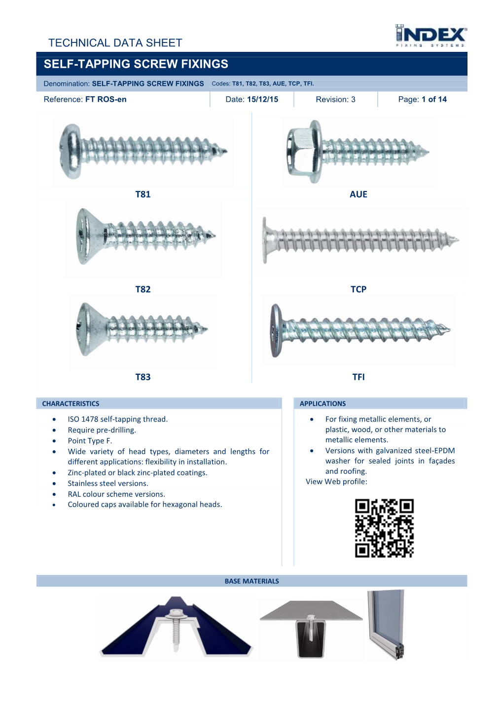 Self-Tapping Screw Fixings