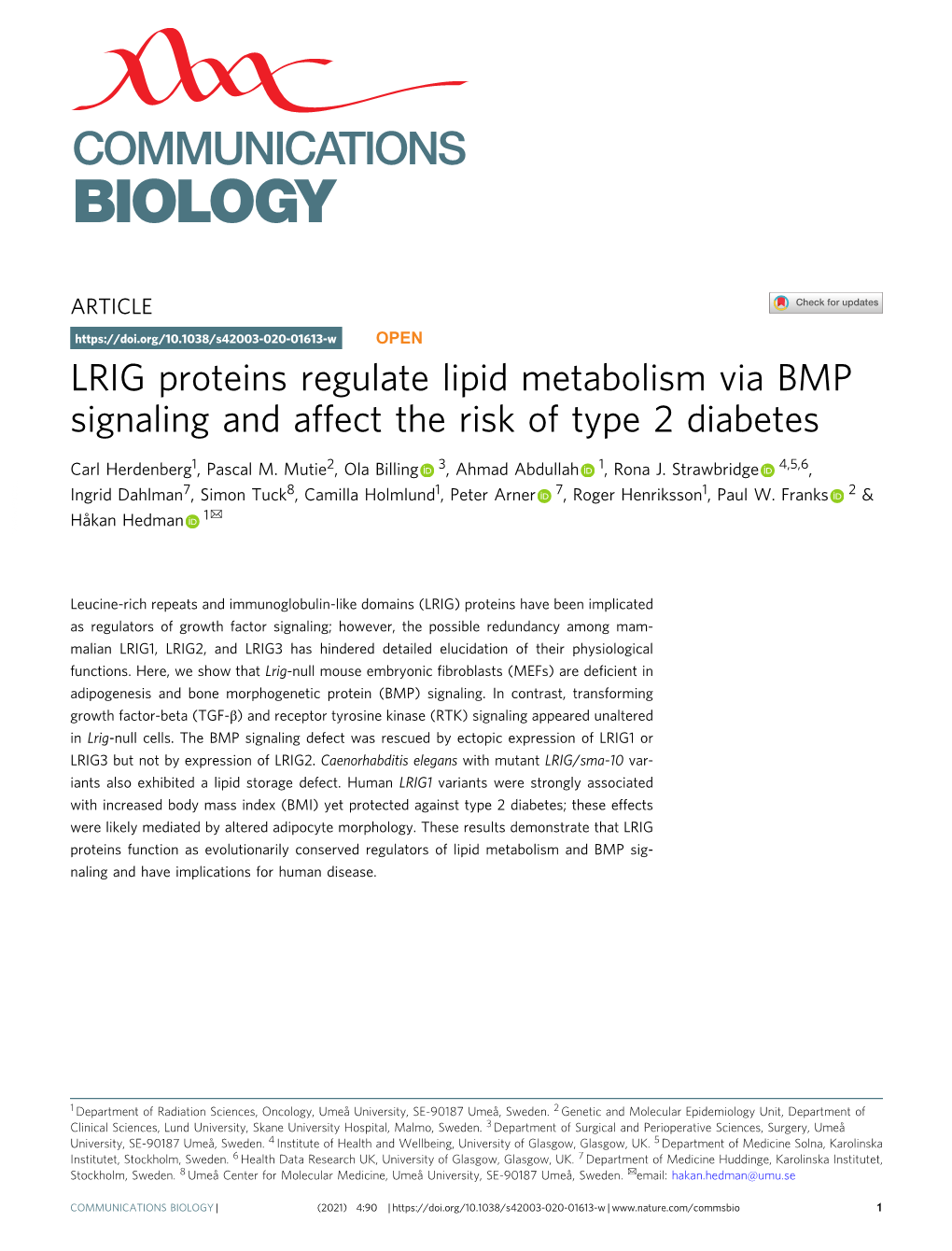 LRIG Proteins Regulate Lipid Metabolism Via BMP Signaling and Affect the Risk of Type 2 Diabetes