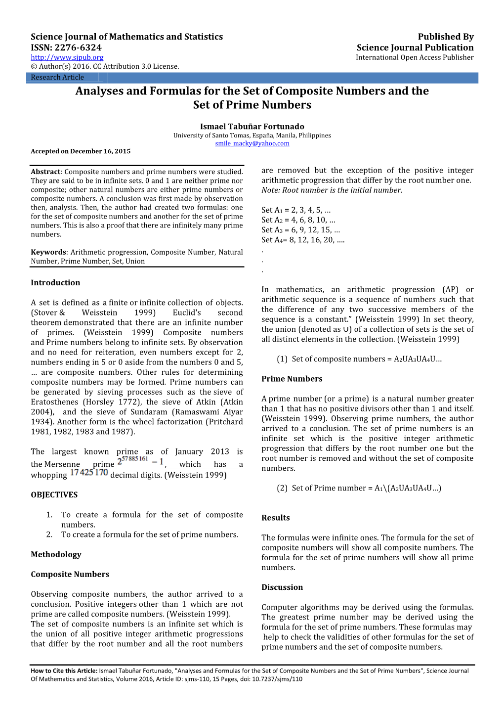 Analyses and Formulas for the Set of Composite Numbers and the Set of Prime Numbers