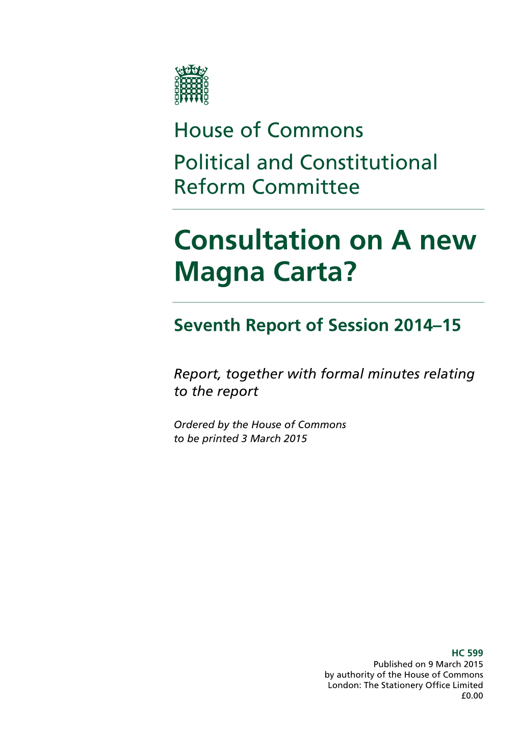 Consultation on a New Magna Carta?