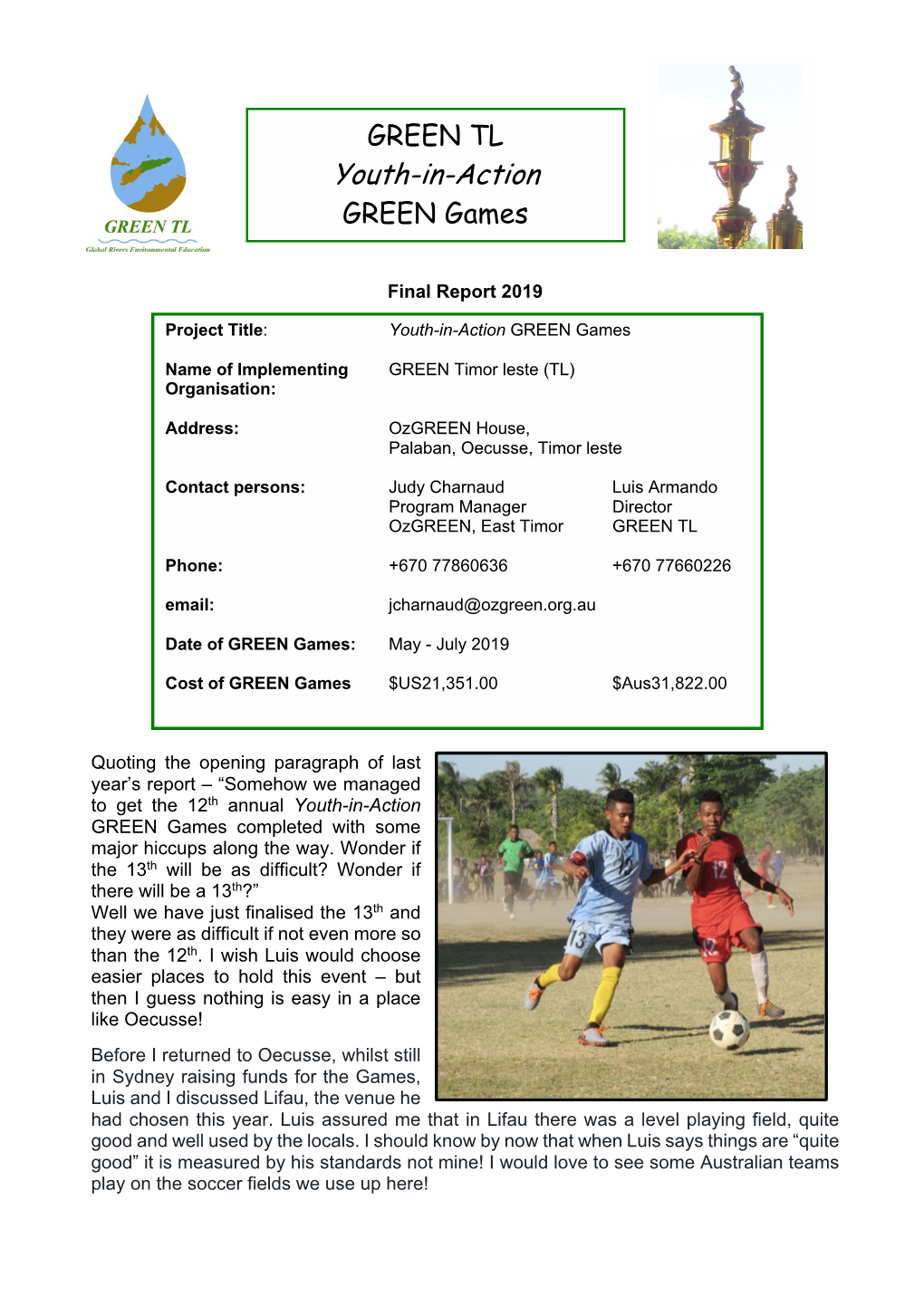 2019 Green Games Report