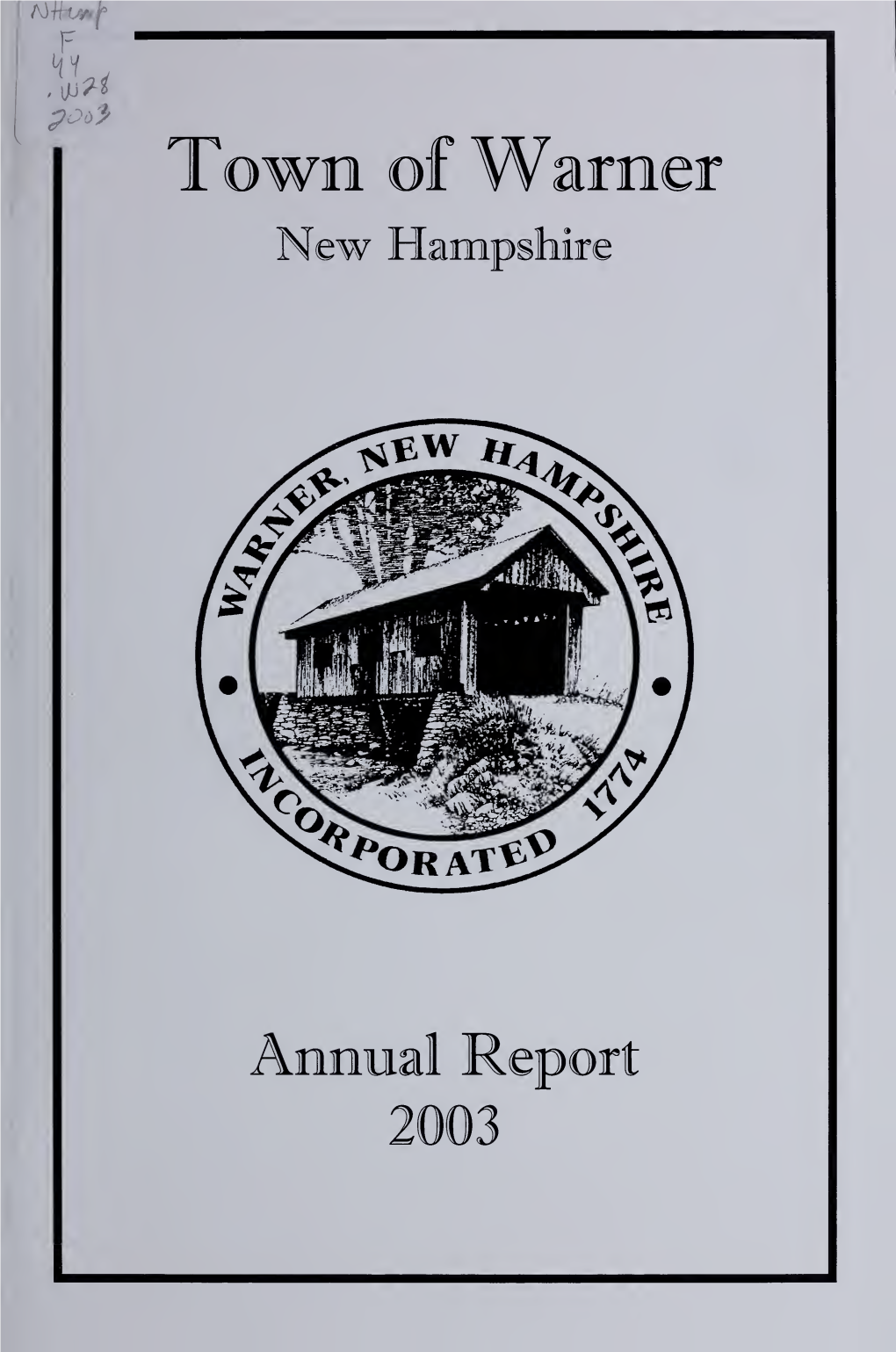 Annual Report of the Town of Warner, New Hampshire