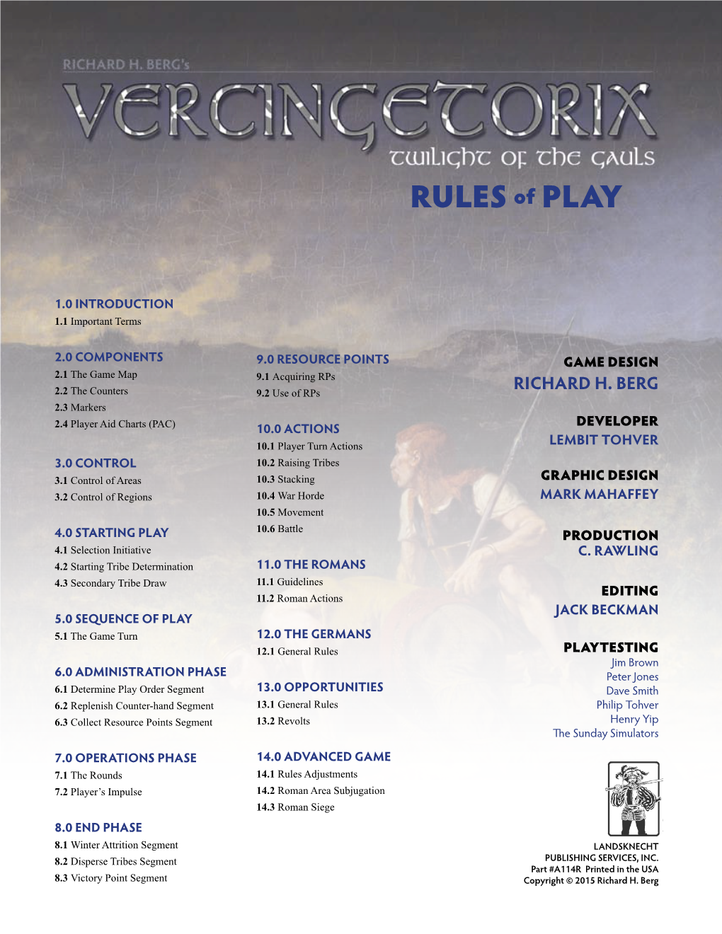 Download the Rules for Vercingetorix (In PDF Format)