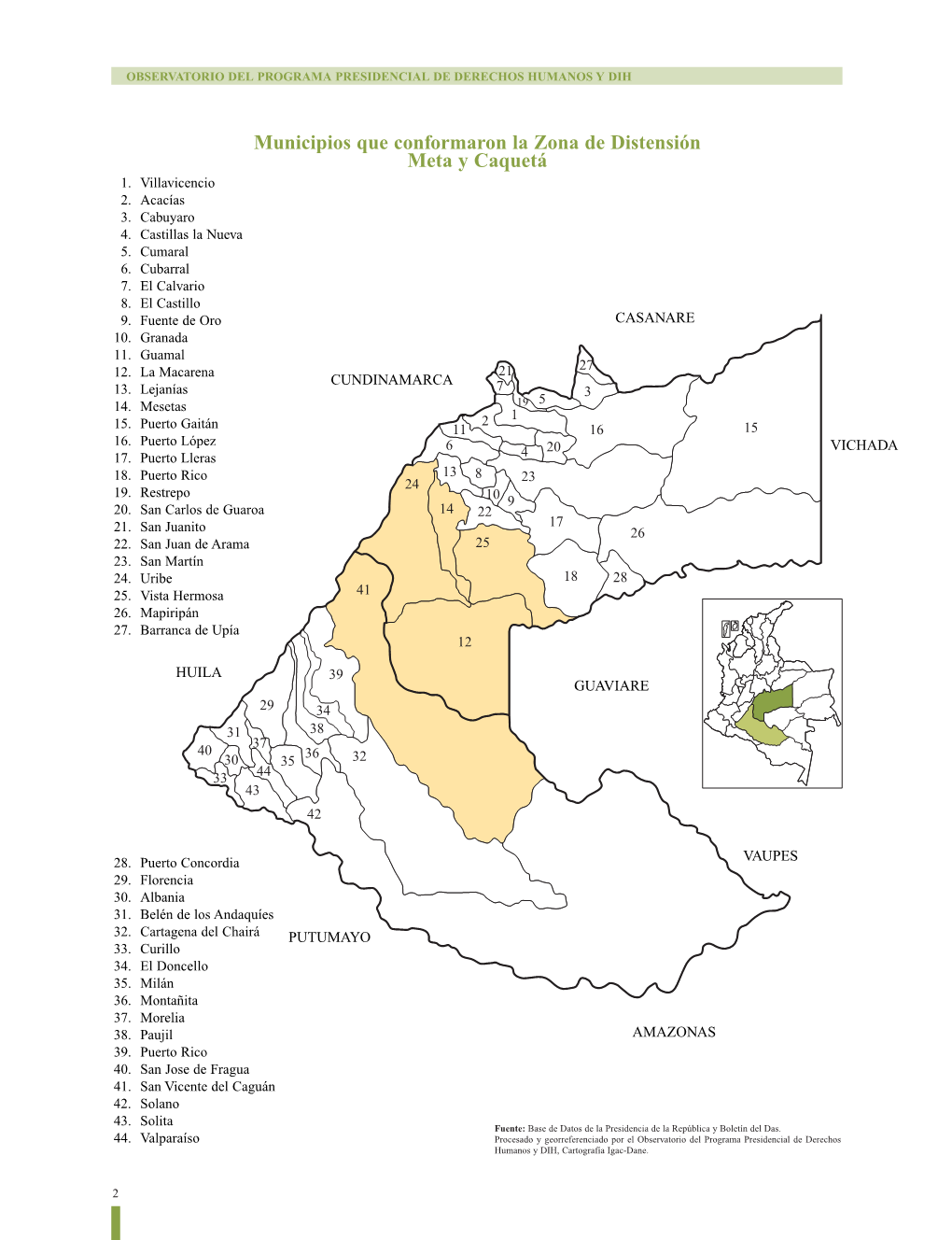 Municipios Que Conformaron La Zona De Distensión Meta Y Caquetá 1
