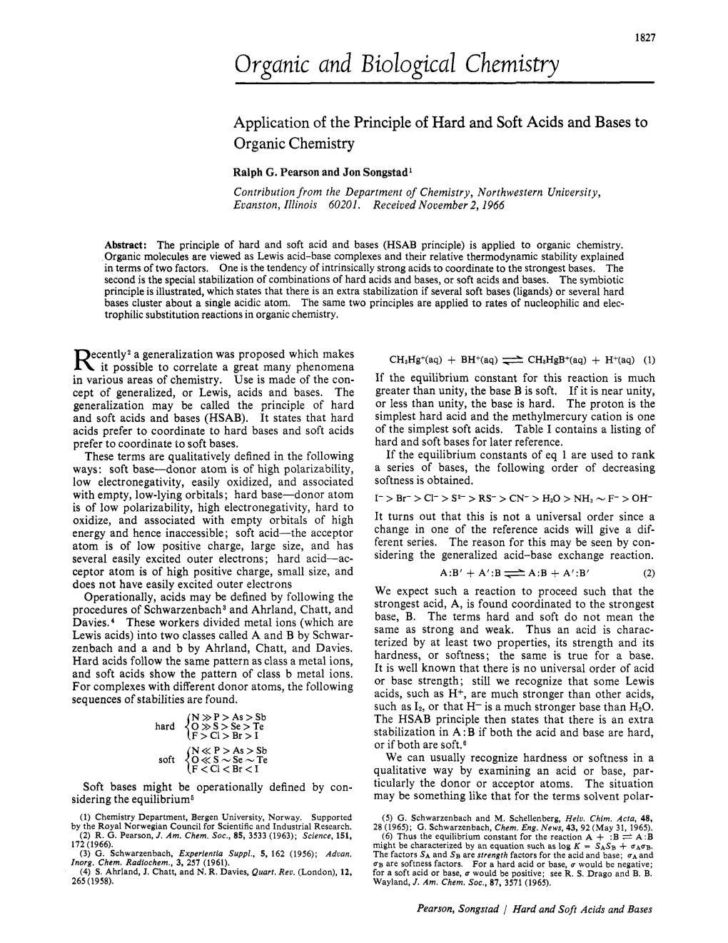 Orgunic and Biologicul Chemistry