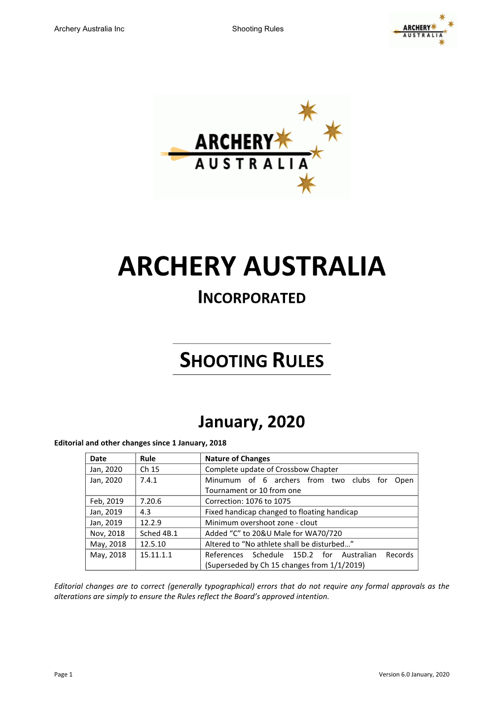 Archery Australia Shooting Rules