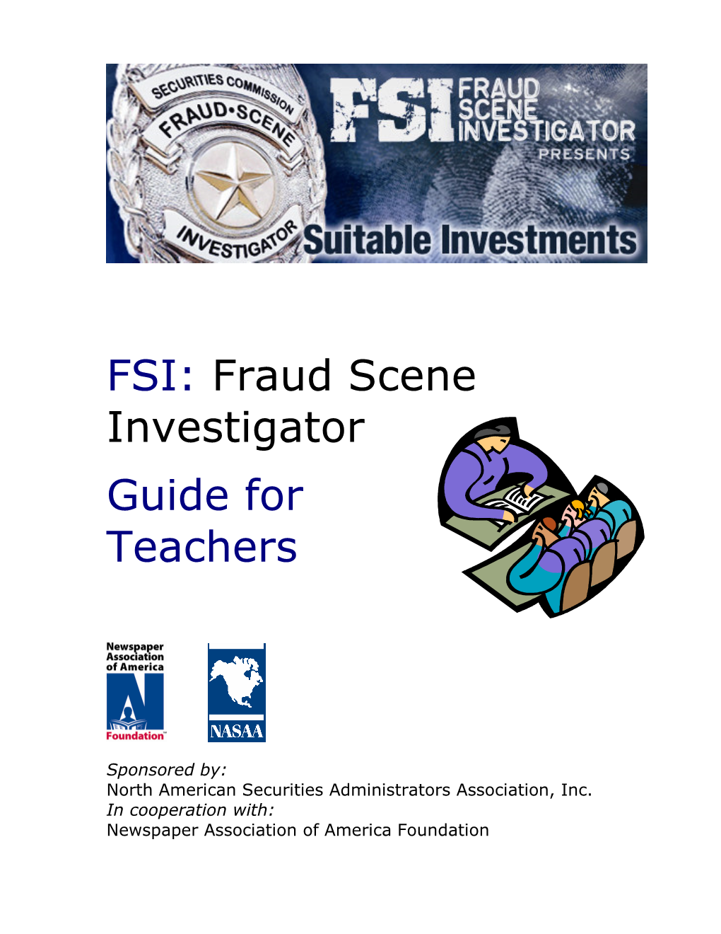 Fraud Scene Investigator Guide for Teachers