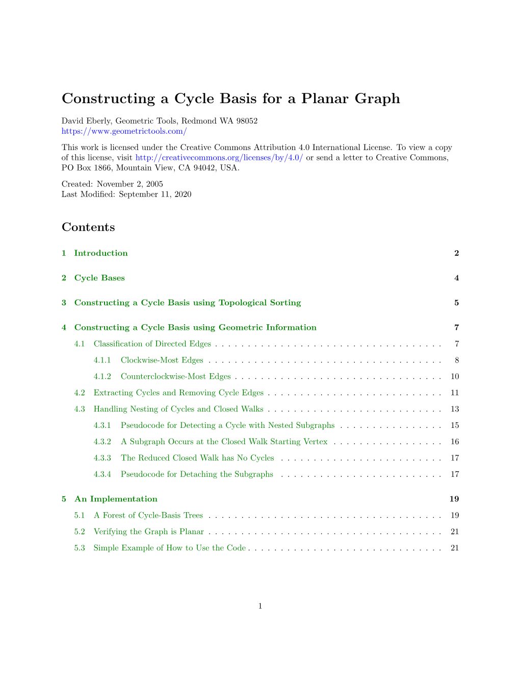 Constructing a Cycle Basis for a Planar Graph