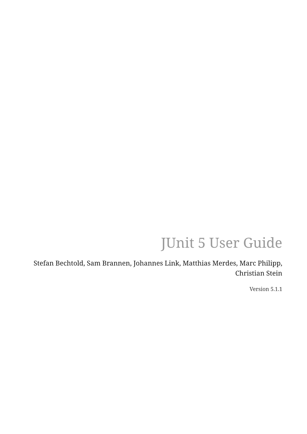 Junit 5 User Guide