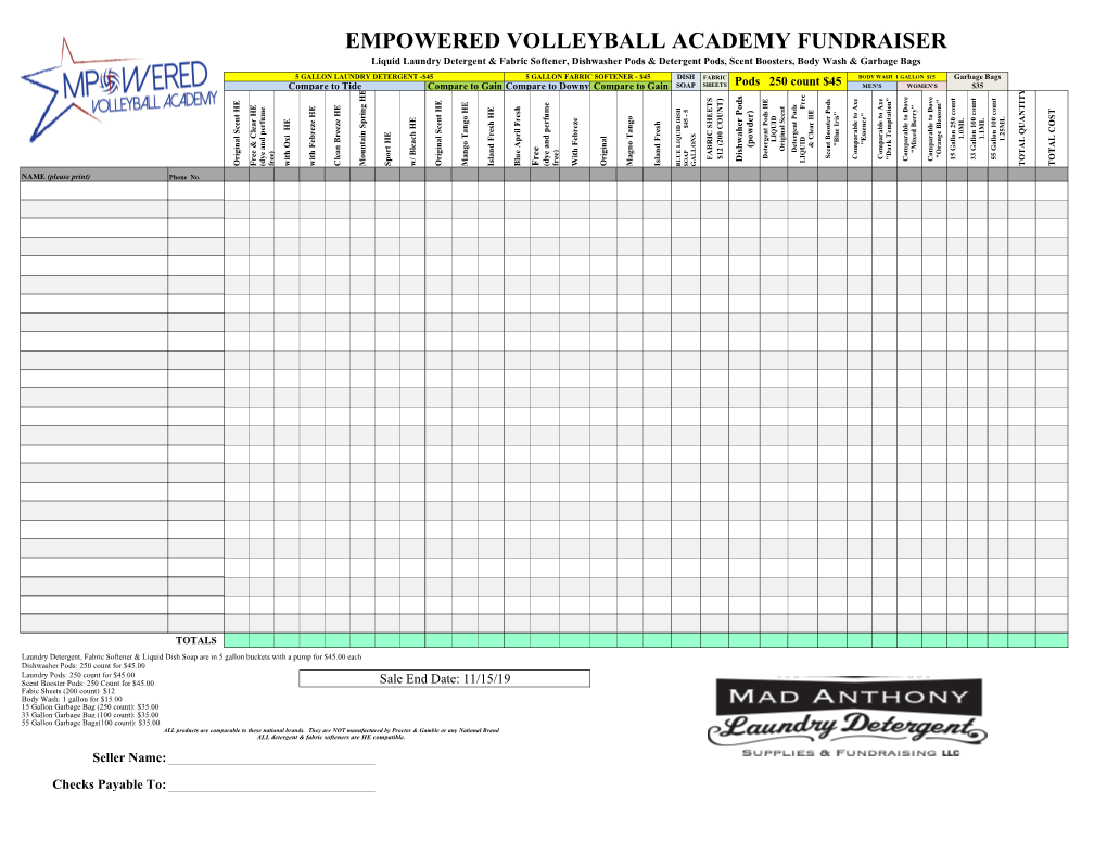 2019 Order Form