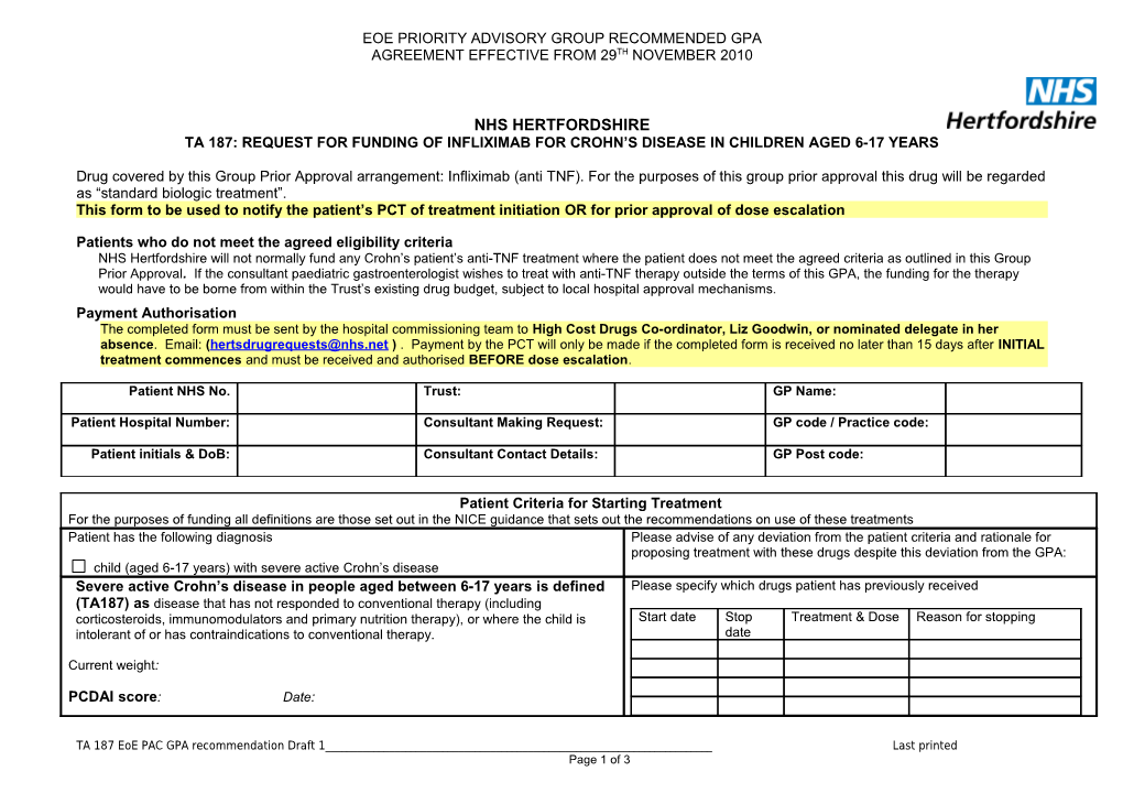 Eoe Priority Advisory Group Recommended Gpa