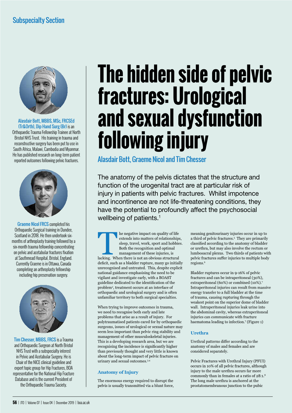 The Hidden Side of Pelvic Fractures: Urological and Sexual Dysfunction Following Injury