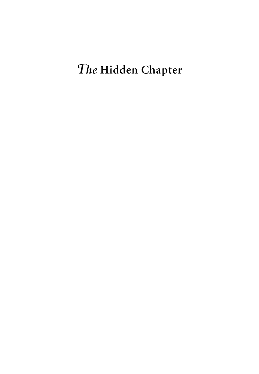 3560 the Hidden Chapter.Qxd:Layout 1 17/1/11 15:14 Page I