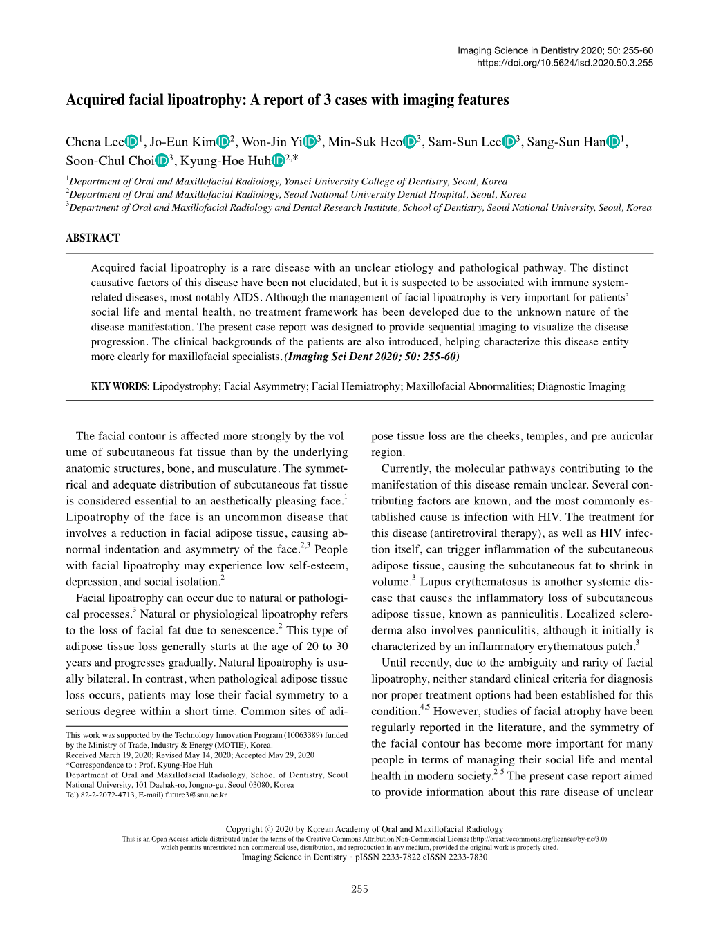 Acquired Facial Lipoatrophy: a Report of 3 Cases with Imaging Features