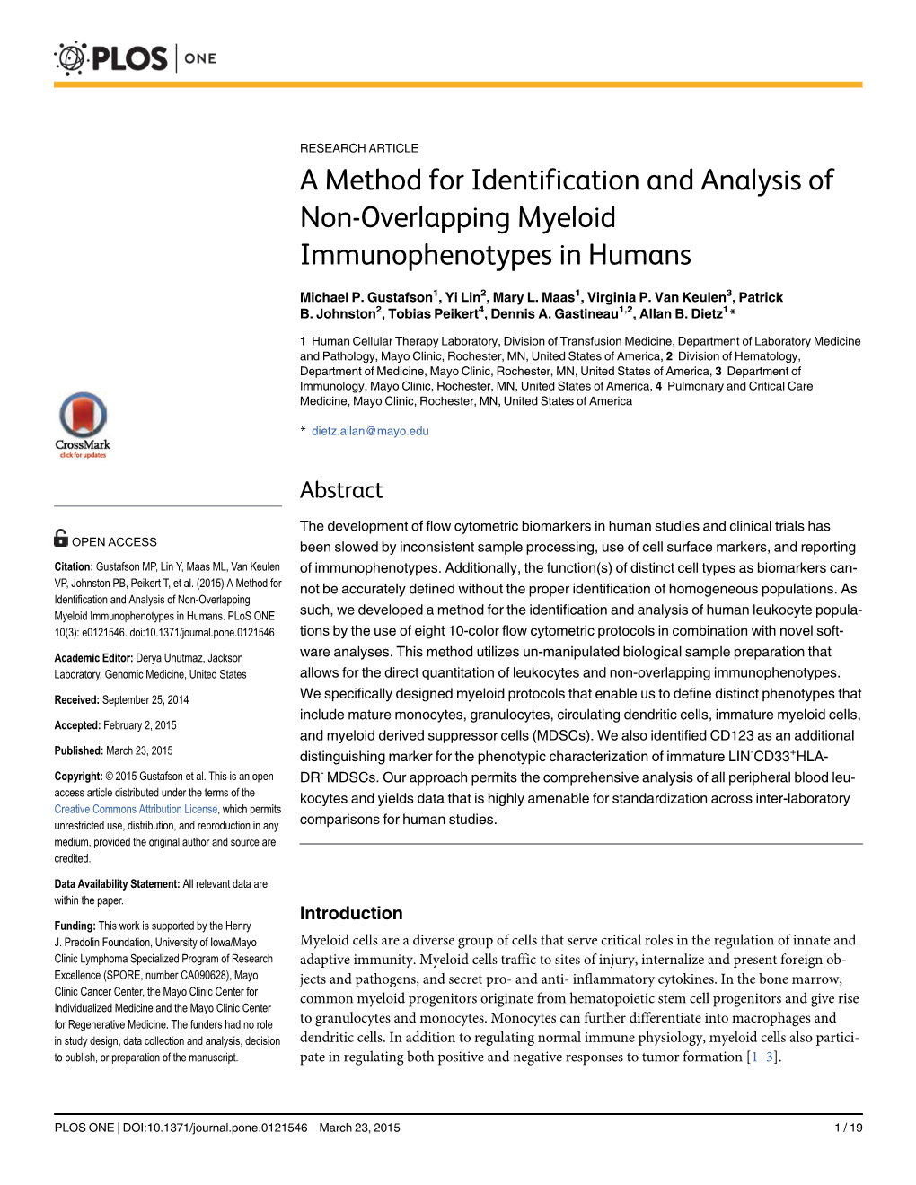 A Method for Identification and Analysis of Non-Overlapping Myeloid Immunophenotypes in Humans