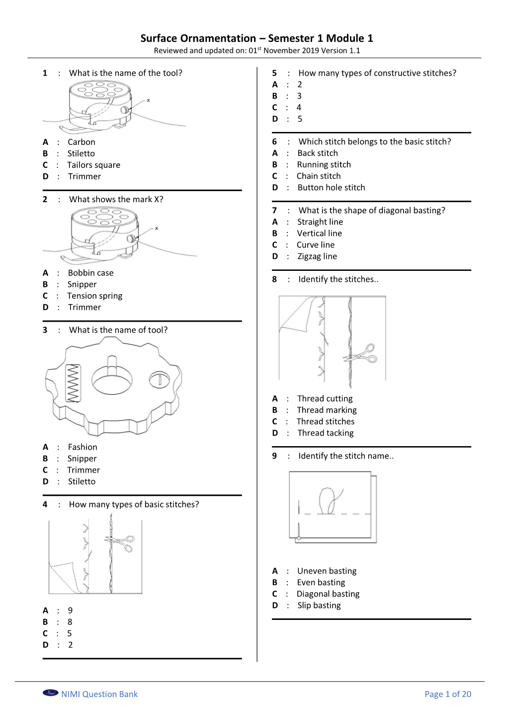 Surface Ornamentation – Semester 1 Module 1 Reviewed and Updated On: 01St November 2019 Version 1.1