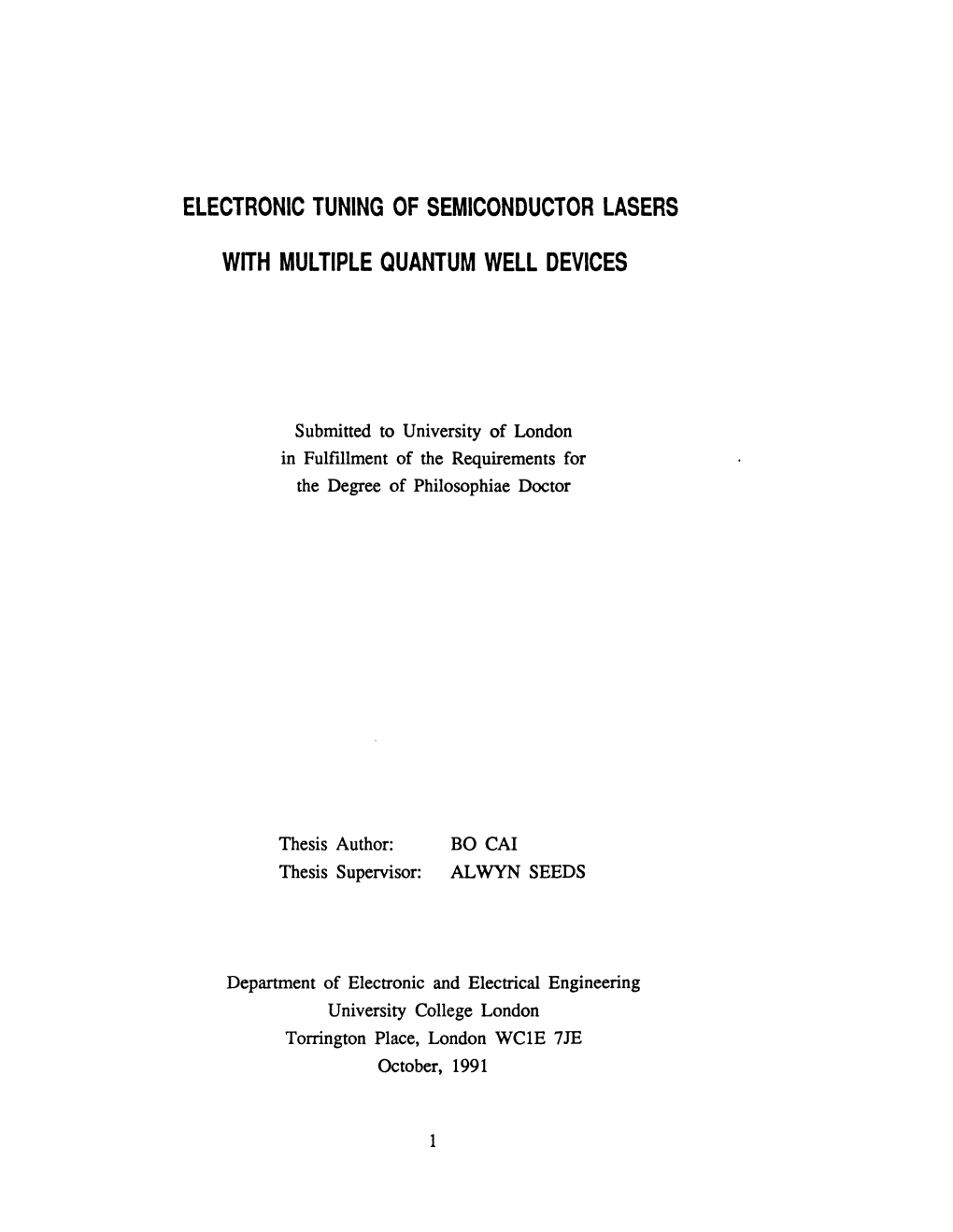 Electronic Tuning of Semiconductor Lasers with Multiple Quantum Well