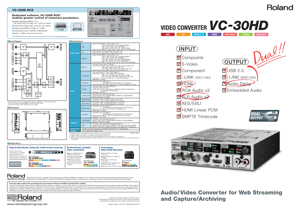 Audio/Video Converter for Web Streaming and Capture/Archiving