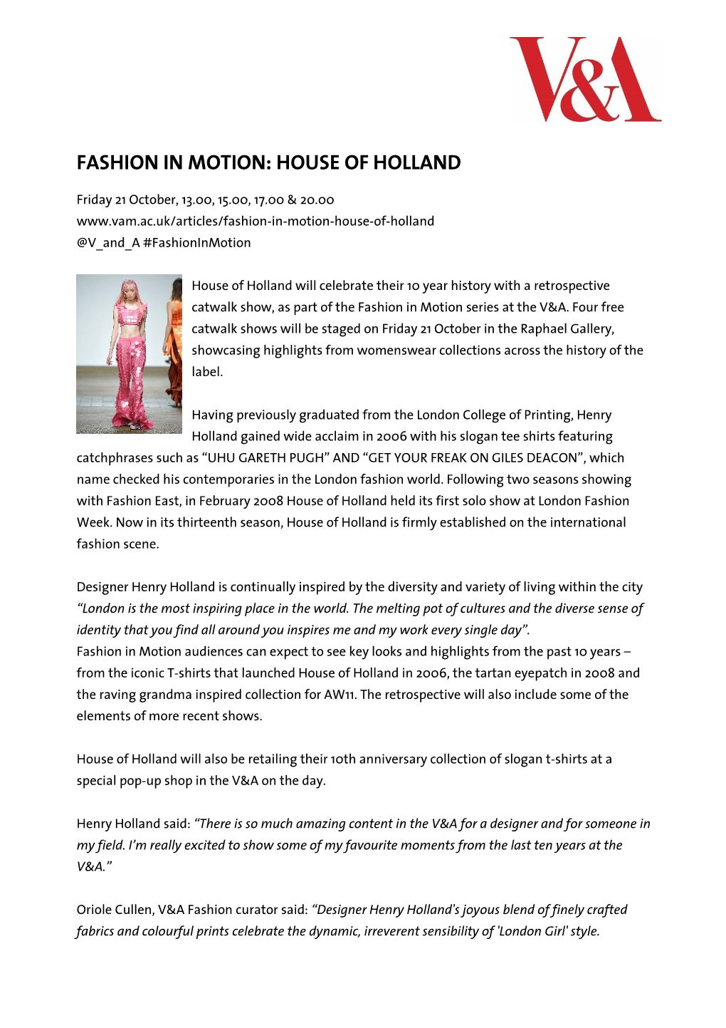 Fashion in Motion: House of Holland