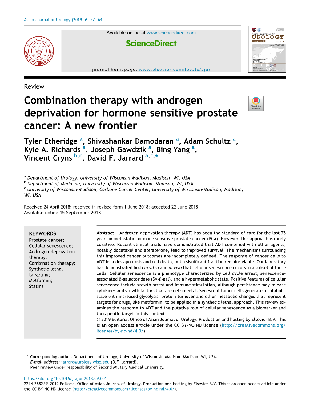 Combination Therapy with Androgen Deprivation for Hormone Sensitive